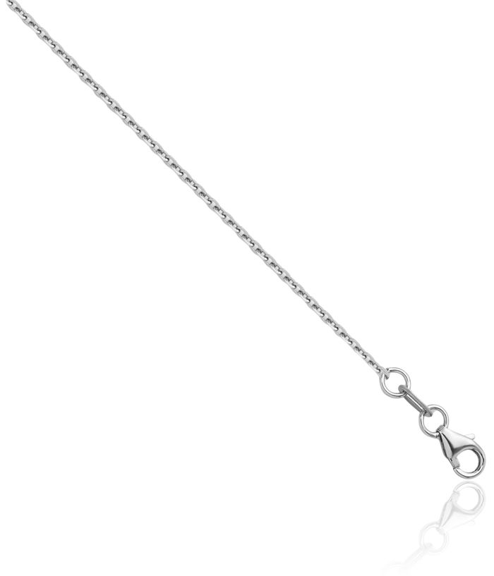 18K Solid White Gold 1.3mm Cable Rolo Link Chain Belcher Necklace