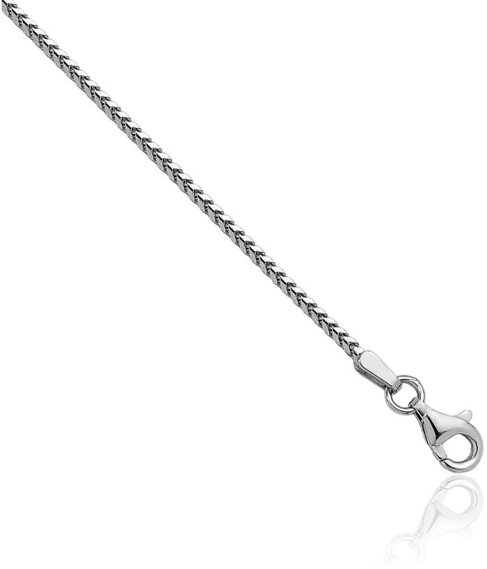 18K Solid White Gold 1.5mm Franco Link Chain Necklace