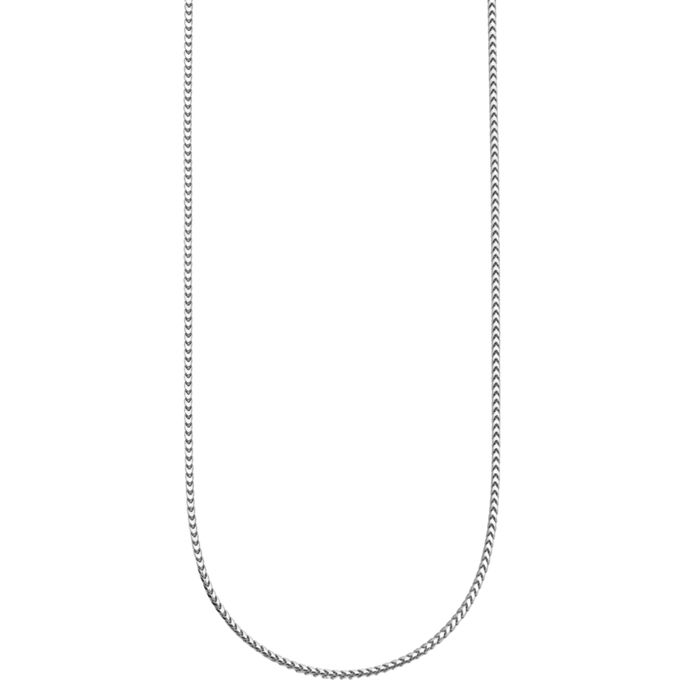 18K Solid White Gold 1.5mm Franco Link Chain Necklace