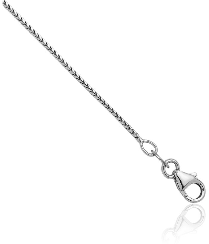 18K Solid White Gold 1mm Franco Link Chain Necklace