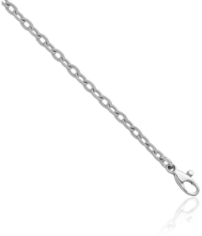 18K Solid White Gold 2.8mm Cable Rolo Link Chain Belcher Necklace