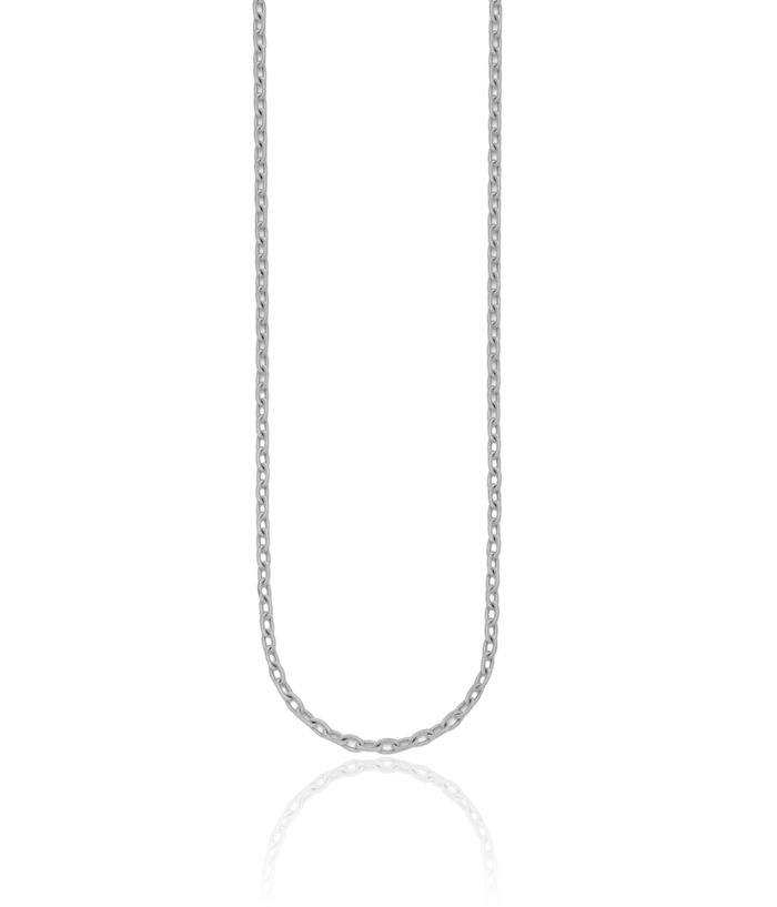 18K Solid White Gold 2.8mm Cable Rolo Link Chain Belcher Necklace