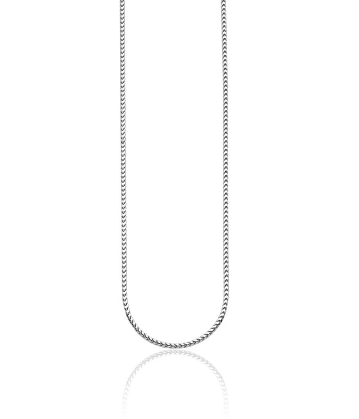 18K Solid White Gold 2mm Franco Link Chain Necklace