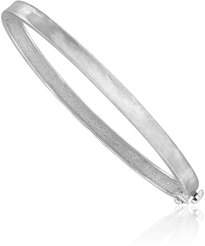 18K Solid White Gold 5mm Bangle Bracelet