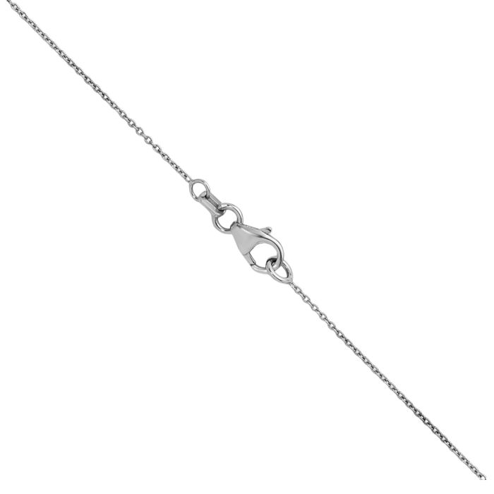 18K Solid White Gold Diamond Stations Necklace Chain