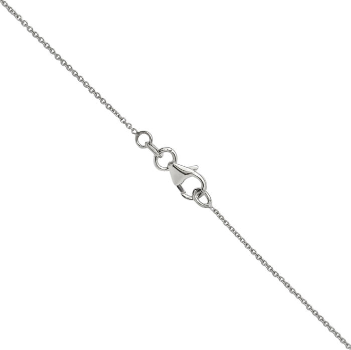 18K Solid White Gold Lab Diamond Stations Necklace Chain