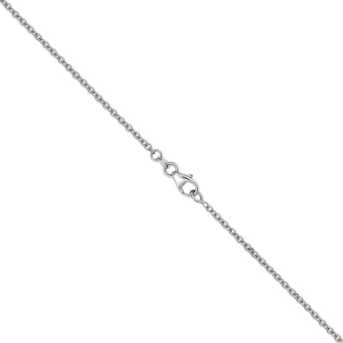 18K Solid White Gold Lab Diamond Stations Necklace Chain