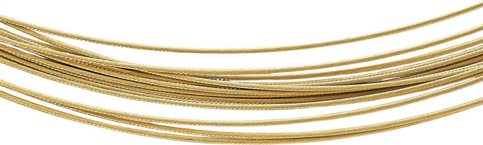 18K Solid Yellow Gold 0.5mm 14 Strand Neck Collar Neckwire Chain Cuff Layering Necklace