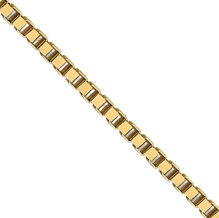 18K Solid Yellow Gold 0.7mm Box Link Chain Necklace