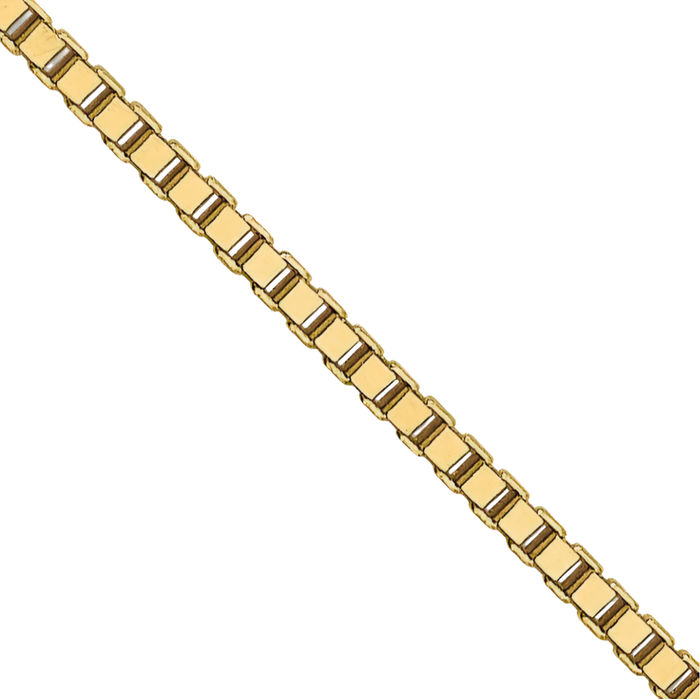 18K Solid Yellow Gold 0.9mm Box Link Chain Necklace