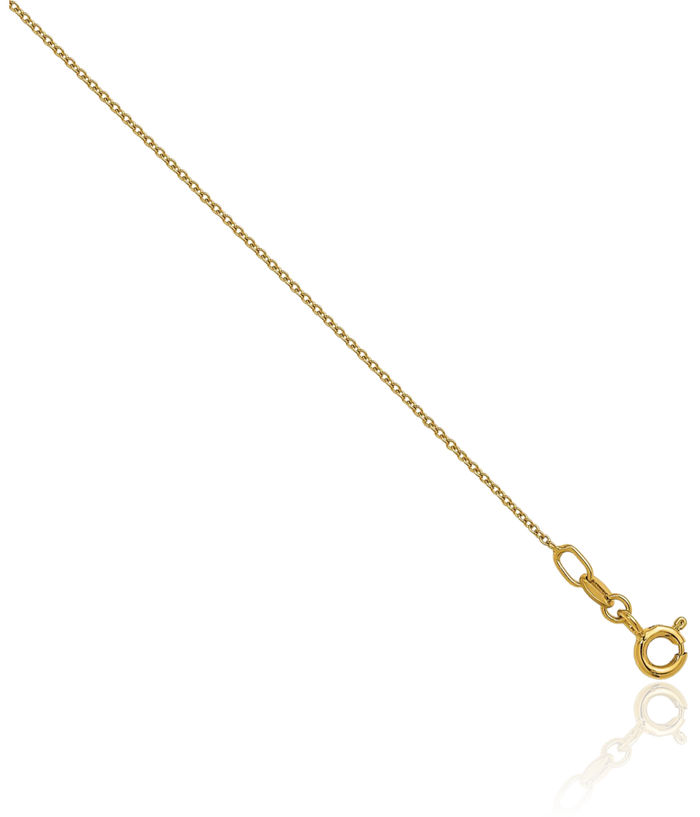 18K Solid Yellow Gold 1.1mm Cable Rolo Link Chain Belcher Necklace