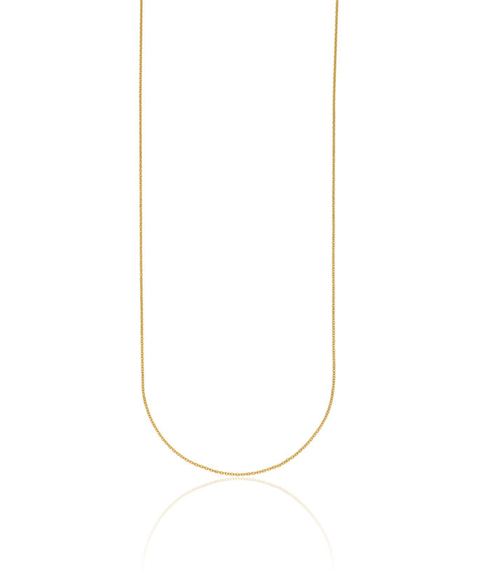 18K Solid Yellow Gold 1.1mm Cable Rolo Link Chain Belcher Necklace