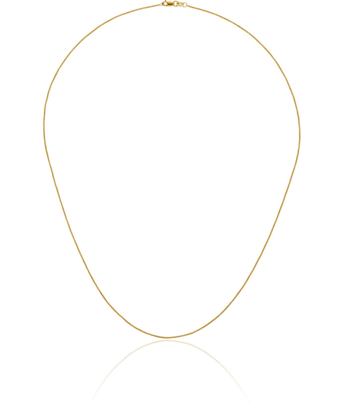 18K Solid Yellow Gold 1.1mm Spiga Wheat Link Chain Necklace