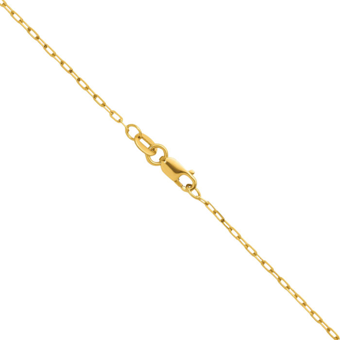 18K Solid Yellow Gold 1.2mm Oval Cable Rolo Link Chain Belcher Necklace