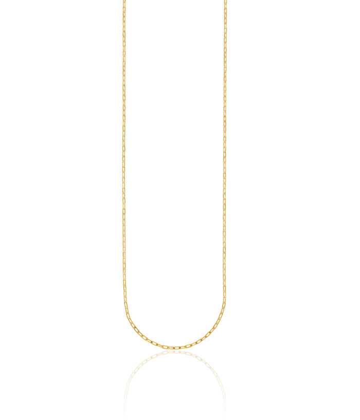 18K Solid Yellow Gold 1.2mm Oval Cable Rolo Link Chain Belcher Necklace