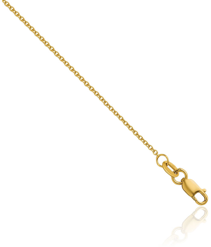 18K Solid Yellow Gold 1.3mm Cable Rolo Link Chain Belcher Necklace