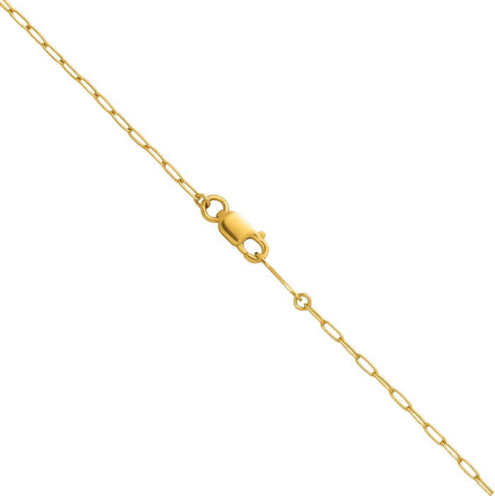 18K Solid Yellow Gold 1.4mm Oval Cable Rolo Link Chain Belcher Necklace