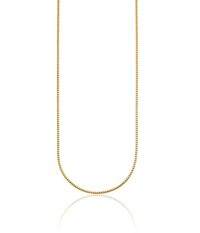 18K Solid Yellow Gold 1.5mm Franco Link Chain Necklace