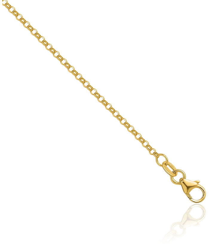 18K Solid Yellow Gold 1.9mm Cable Rolo Link Chain Belcher Necklace