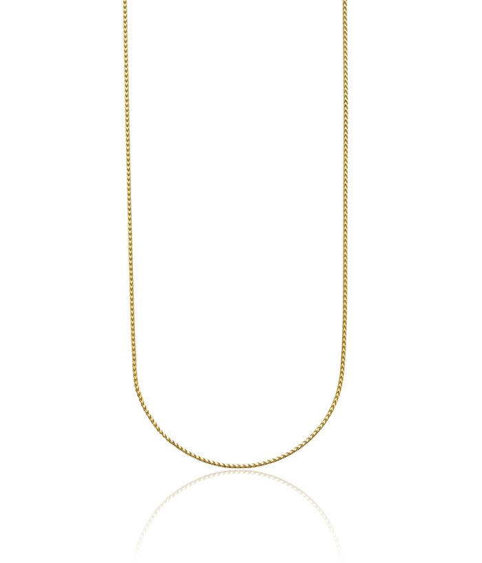 18K Solid Yellow Gold 1mm Franco Link Chain Necklace