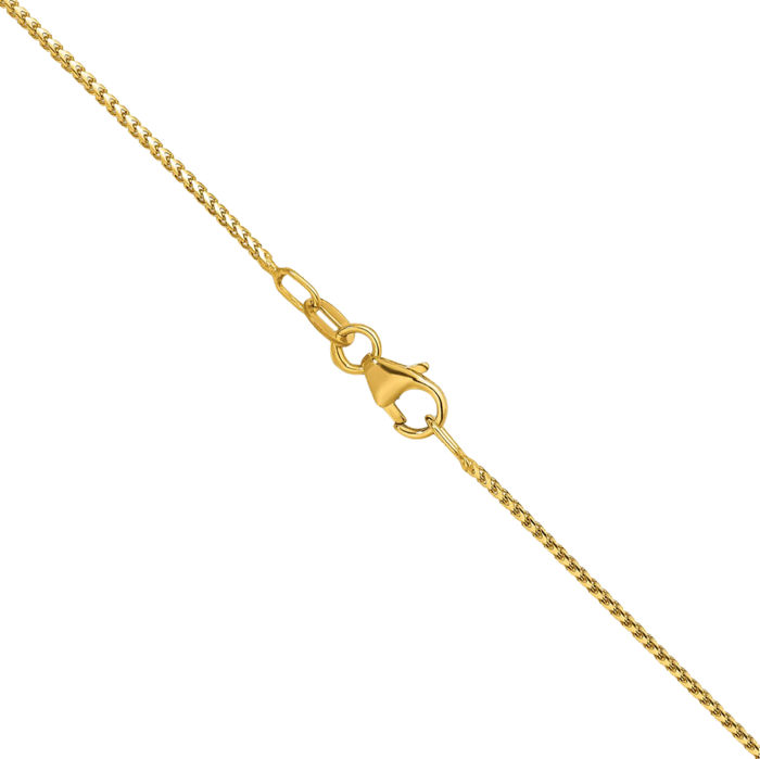 18K Solid Yellow Gold 1mm Franco Link Chain Necklace