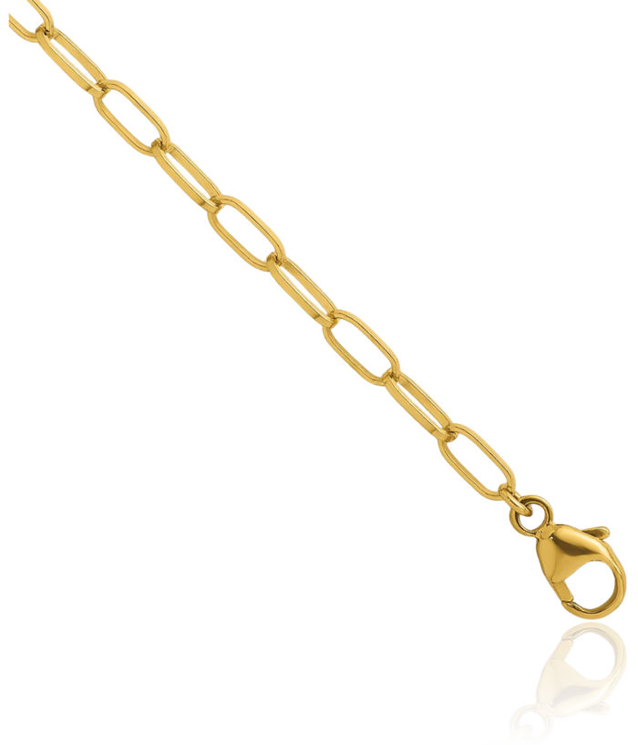 18K Solid Yellow Gold 2.4mm Oval Cable Rolo Link Chain Belcher Necklace