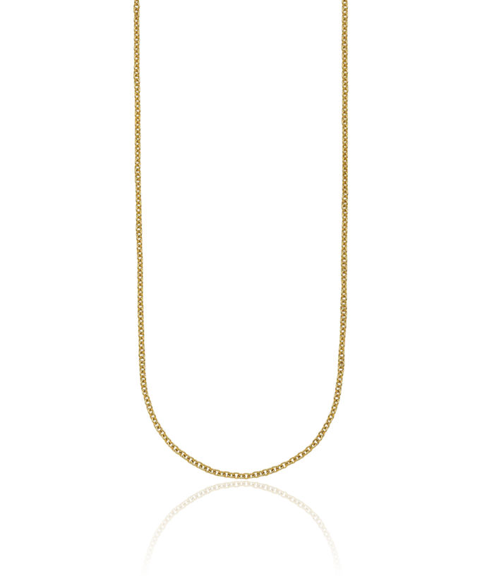 18K Solid Yellow Gold 2mm Cable Rolo Link Chain Belcher Necklace