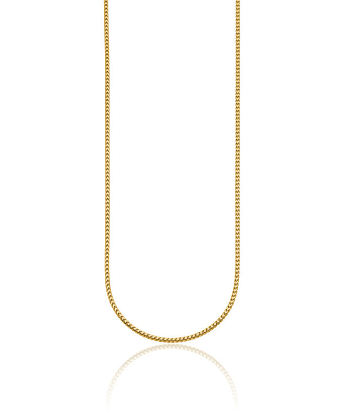 18K Solid Yellow Gold 2mm Franco Link Chain Necklace