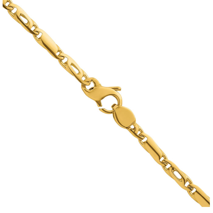 18K Solid Yellow Gold 3.2mm Link Chain Necklace