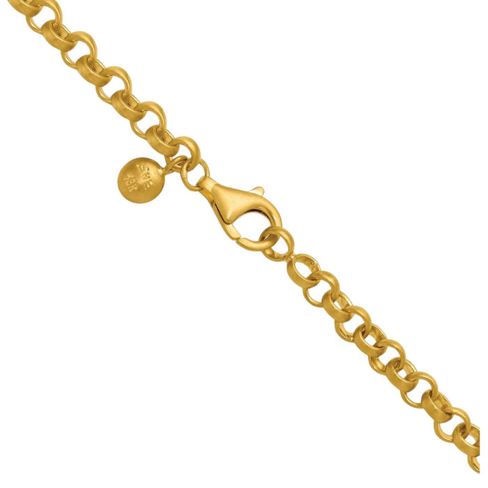 18K Solid Yellow Gold 4.8mm Cable Rolo Link Chain Belcher Necklace