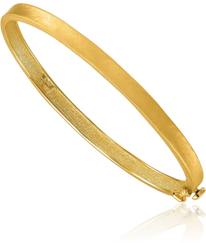 18K Solid Yellow Gold 5mm Bangle Bracelet