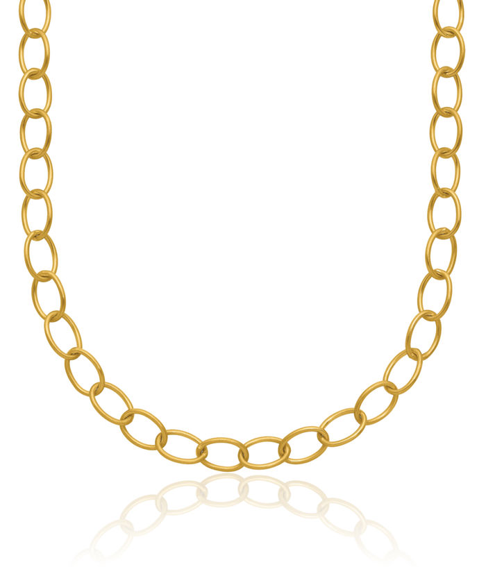 18K Solid Yellow Gold 5mm Oval Cable Rolo Link Chain Belcher Necklace