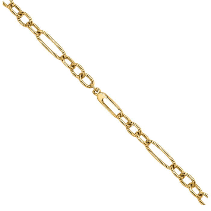 18K Solid Yellow Gold 6.4mm Link Necklace Chain