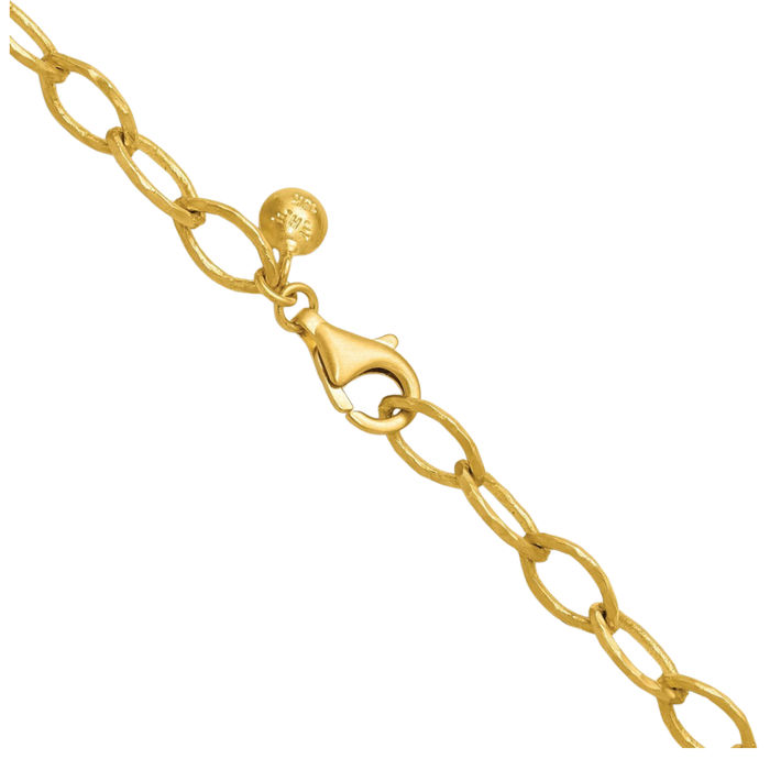 18K Solid Yellow Gold 6mm Link Chain Necklace