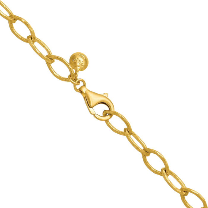 18K Solid Yellow Gold 6mm Link Chain Necklace