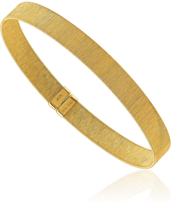 18K Solid Yellow Gold 7.25mm Cuff Bracelet