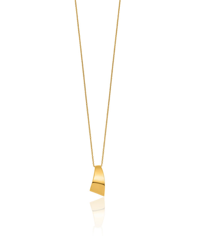 18K Solid Yellow Gold Bar Geometric Necklace Chain