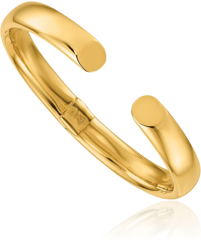 18K Solid Yellow Gold Cuff Bracelet