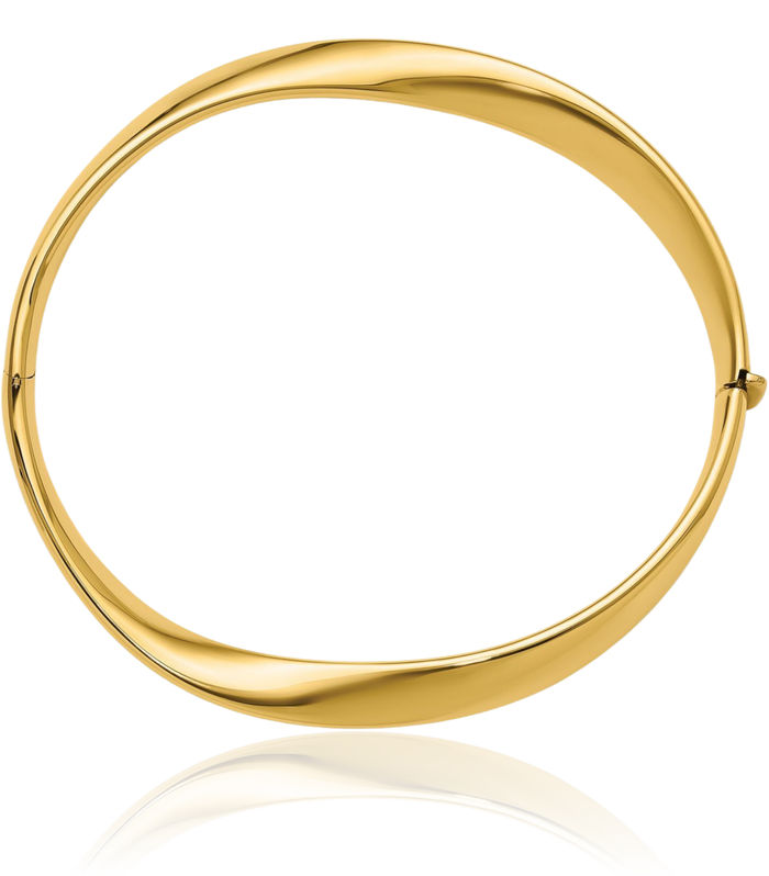 18K Solid Yellow Gold Twisted Bangle Bracelet