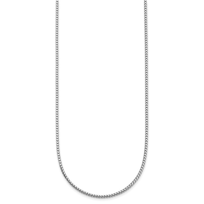 18K Solid White Gold 1.5mm Franco Link Chain Necklace