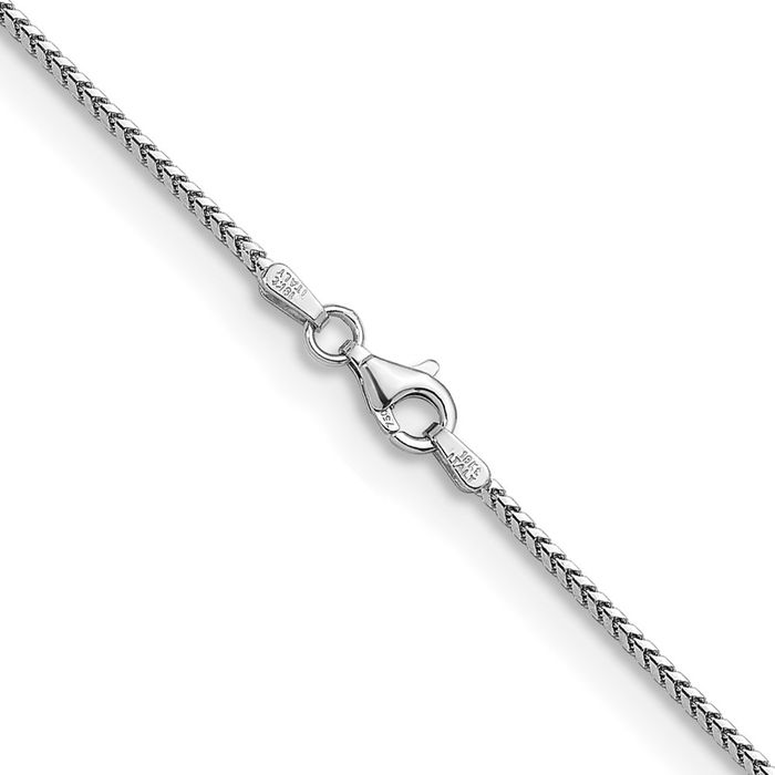 18K Solid White Gold 1.5mm Franco Link Chain Necklace