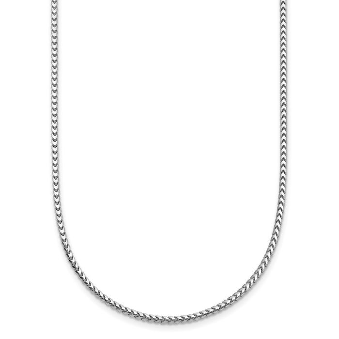 18K Solid White Gold 1.5mm Franco Link Chain Necklace