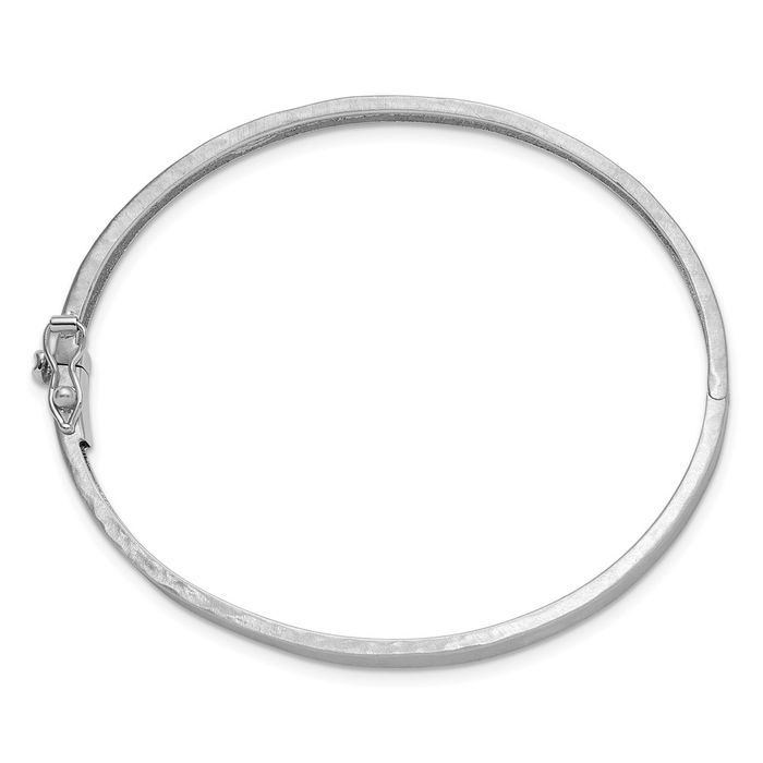 18K Solid White Gold 5mm Bangle Bracelet