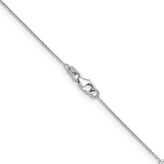 18K Solid White Gold Lab Diamond Stations Solitaire Necklace Chain