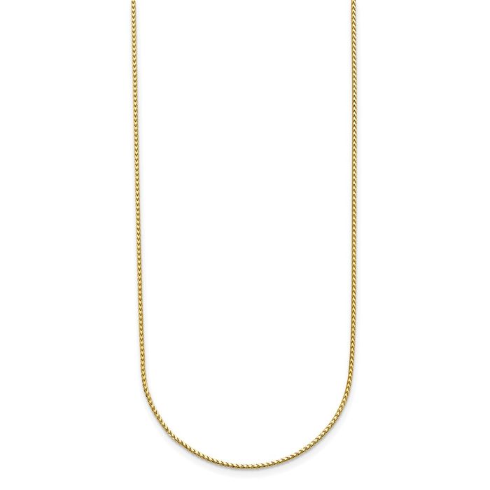 18K Solid Yellow Gold 1mm Franco Link Chain Necklace