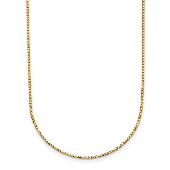 18K Solid Yellow Gold 1mm Franco Link Chain Necklace