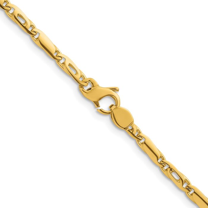 18K Solid Yellow Gold 3.2mm Link Chain Necklace