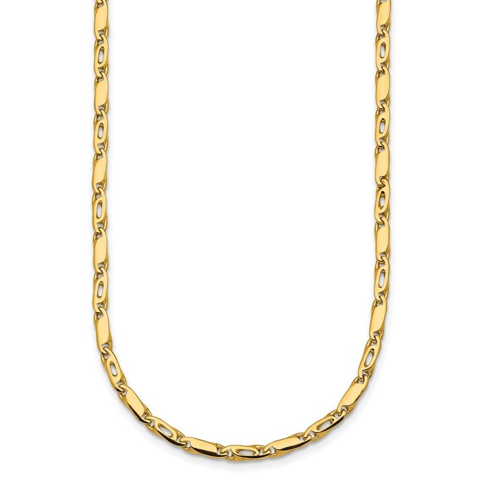 18K Solid Yellow Gold 3.2mm Link Chain Necklace