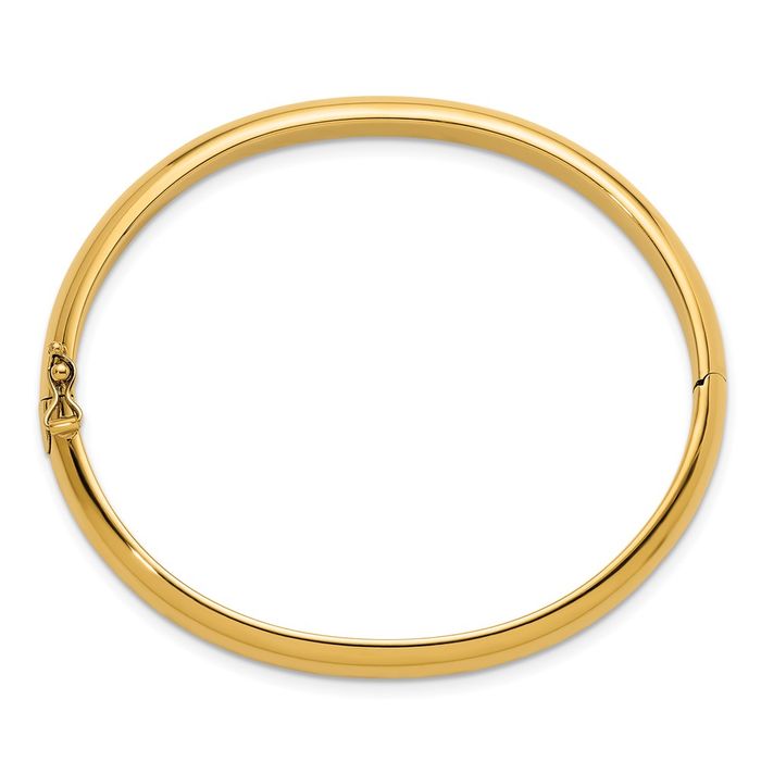 18K Solid Yellow Gold 6.5mm Bangle Bracelet