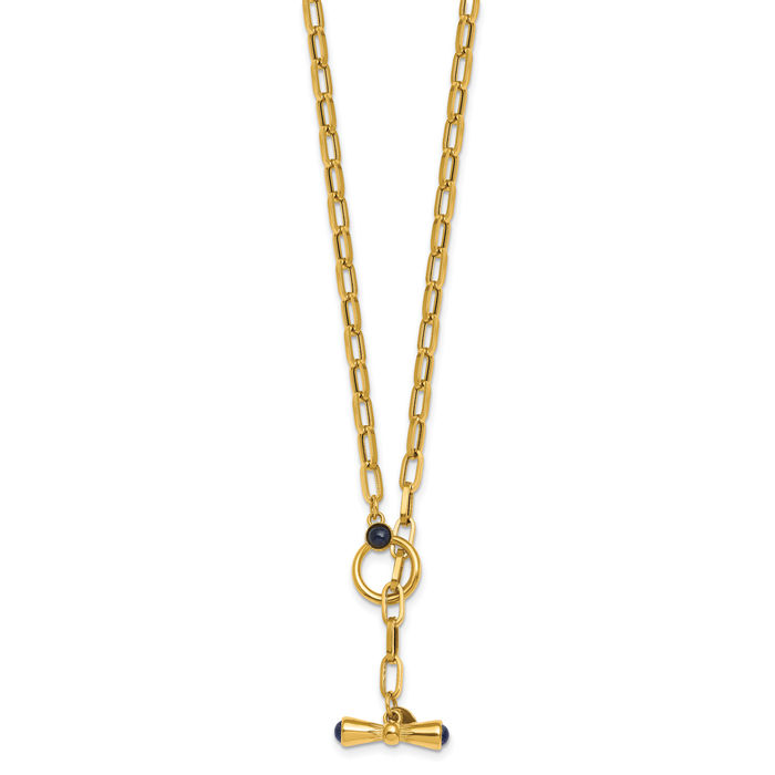 18 Karat massive Gelbgold blaue Saphir Gliederkette Halskette - Bild 11 von 18